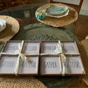 2sets of Rae dunn coasters